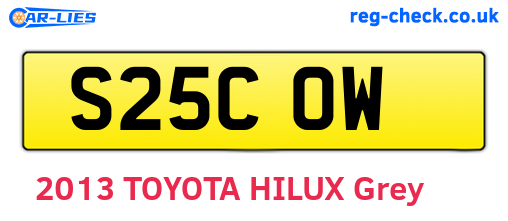 S25COW are the vehicle registration plates.
