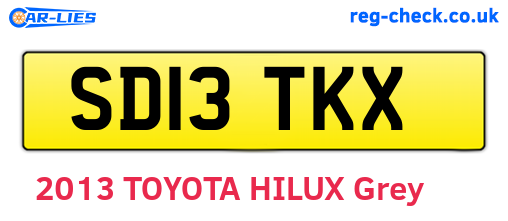 SD13TKX are the vehicle registration plates.