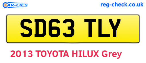 SD63TLY are the vehicle registration plates.