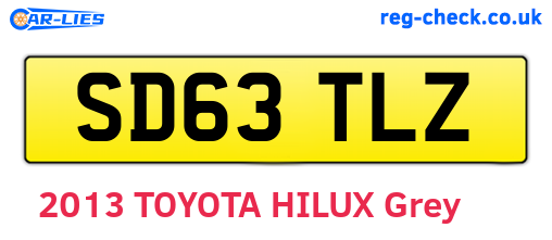 SD63TLZ are the vehicle registration plates.