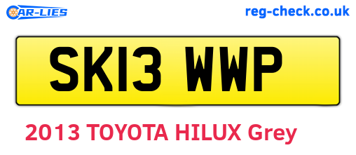 SK13WWP are the vehicle registration plates.