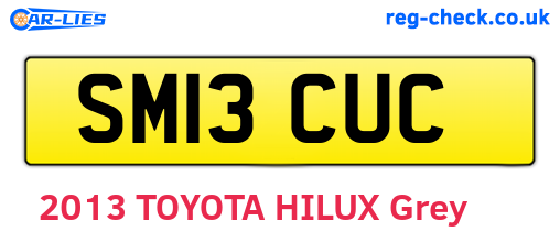 SM13CUC are the vehicle registration plates.