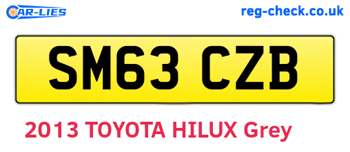 SM63CZB are the vehicle registration plates.