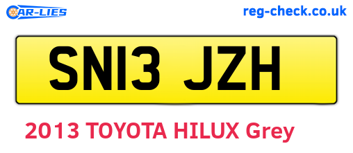SN13JZH are the vehicle registration plates.