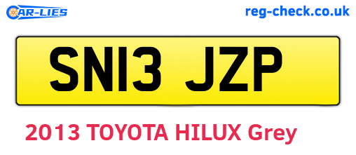 SN13JZP are the vehicle registration plates.