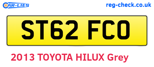 ST62FCO are the vehicle registration plates.