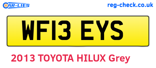 WF13EYS are the vehicle registration plates.