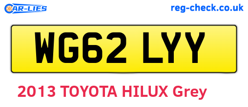WG62LYY are the vehicle registration plates.