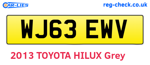 WJ63EWV are the vehicle registration plates.