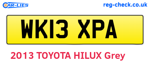 WK13XPA are the vehicle registration plates.