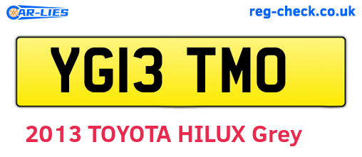 YG13TMO are the vehicle registration plates.