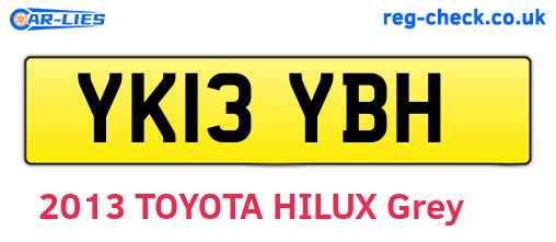 YK13YBH are the vehicle registration plates.