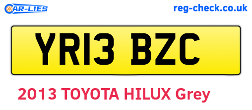 YR13BZC are the vehicle registration plates.