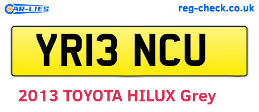 YR13NCU are the vehicle registration plates.