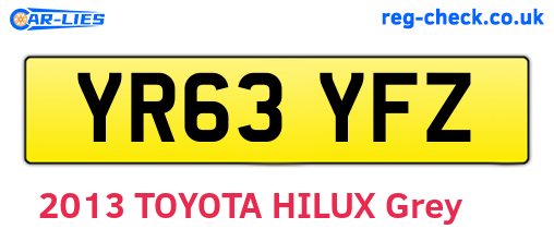 YR63YFZ are the vehicle registration plates.