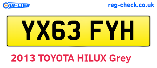 YX63FYH are the vehicle registration plates.