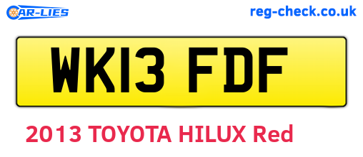 WK13FDF are the vehicle registration plates.