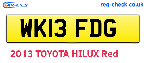 WK13FDG are the vehicle registration plates.
