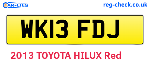 WK13FDJ are the vehicle registration plates.