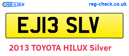 EJ13SLV are the vehicle registration plates.