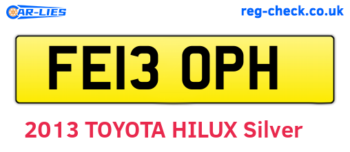 FE13OPH are the vehicle registration plates.
