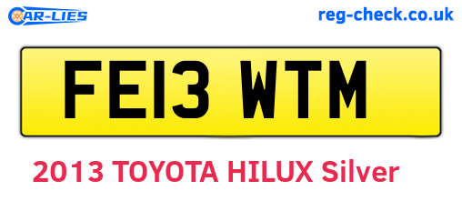 FE13WTM are the vehicle registration plates.