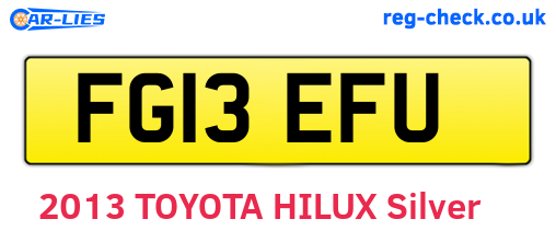 FG13EFU are the vehicle registration plates.
