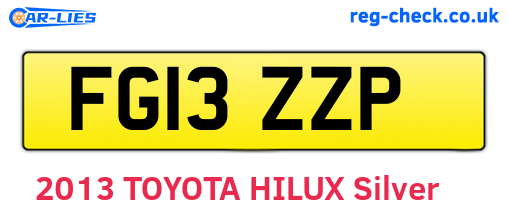 FG13ZZP are the vehicle registration plates.