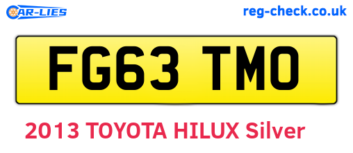 FG63TMO are the vehicle registration plates.