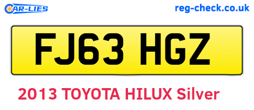 FJ63HGZ are the vehicle registration plates.