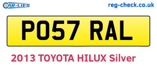 PO57RAL are the vehicle registration plates.