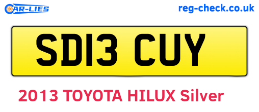 SD13CUY are the vehicle registration plates.