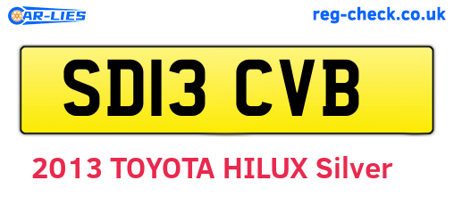 SD13CVB are the vehicle registration plates.