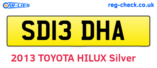 SD13DHA are the vehicle registration plates.