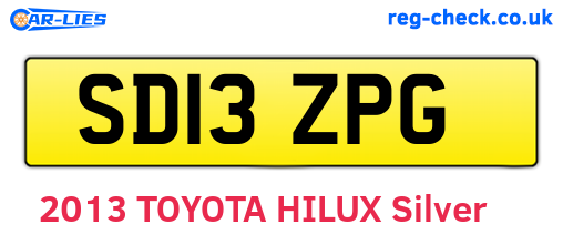 SD13ZPG are the vehicle registration plates.