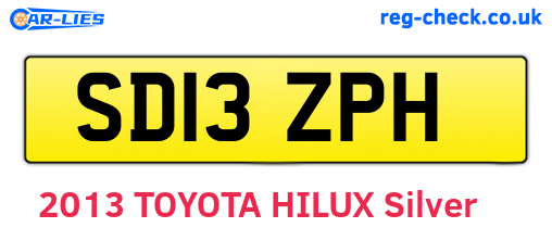 SD13ZPH are the vehicle registration plates.