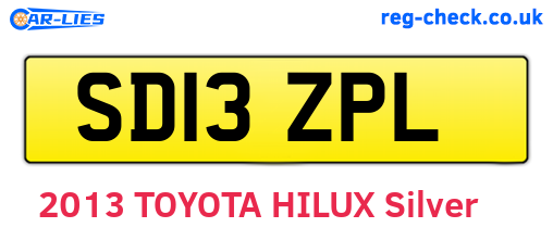 SD13ZPL are the vehicle registration plates.