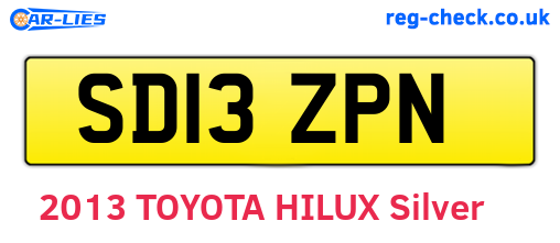 SD13ZPN are the vehicle registration plates.
