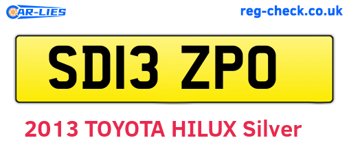 SD13ZPO are the vehicle registration plates.