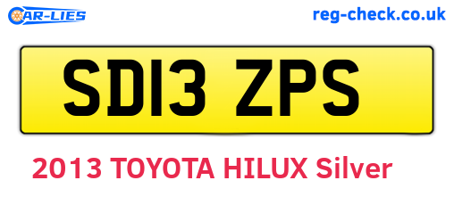 SD13ZPS are the vehicle registration plates.