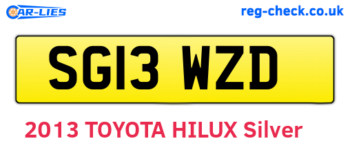 SG13WZD are the vehicle registration plates.