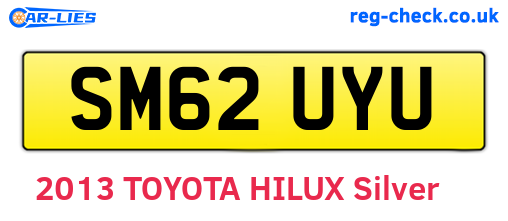 SM62UYU are the vehicle registration plates.