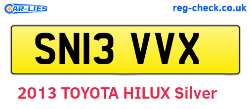 SN13VVX are the vehicle registration plates.