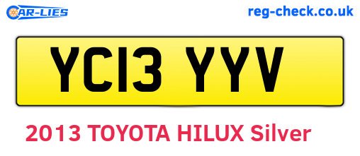 YC13YYV are the vehicle registration plates.