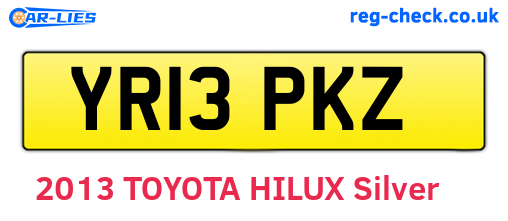YR13PKZ are the vehicle registration plates.