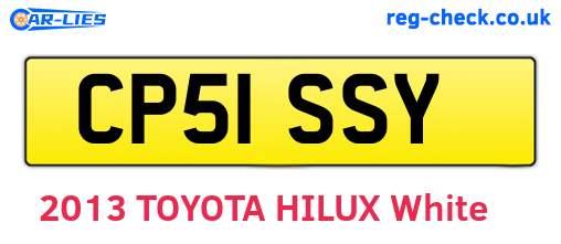 CP51SSY are the vehicle registration plates.