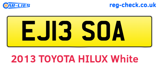 EJ13SOA are the vehicle registration plates.