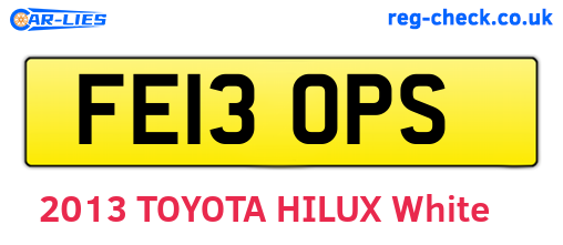 FE13OPS are the vehicle registration plates.