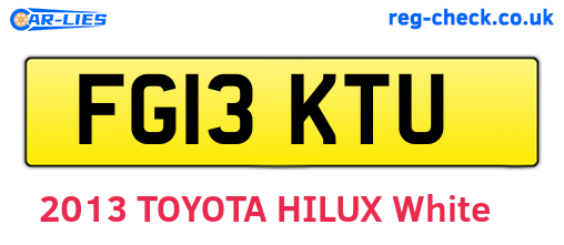 FG13KTU are the vehicle registration plates.