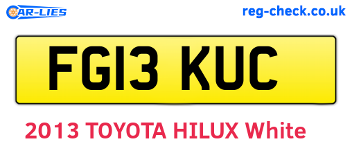 FG13KUC are the vehicle registration plates.